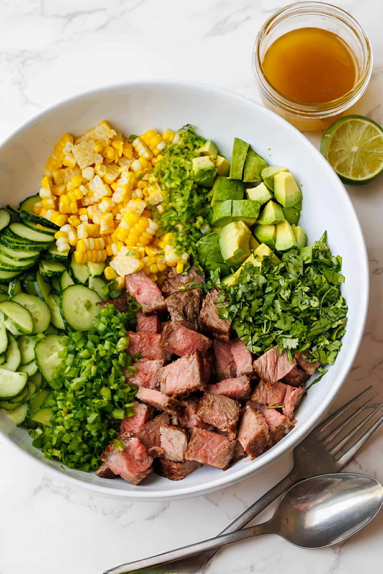 Steak Salad with Honey Lime Dressing