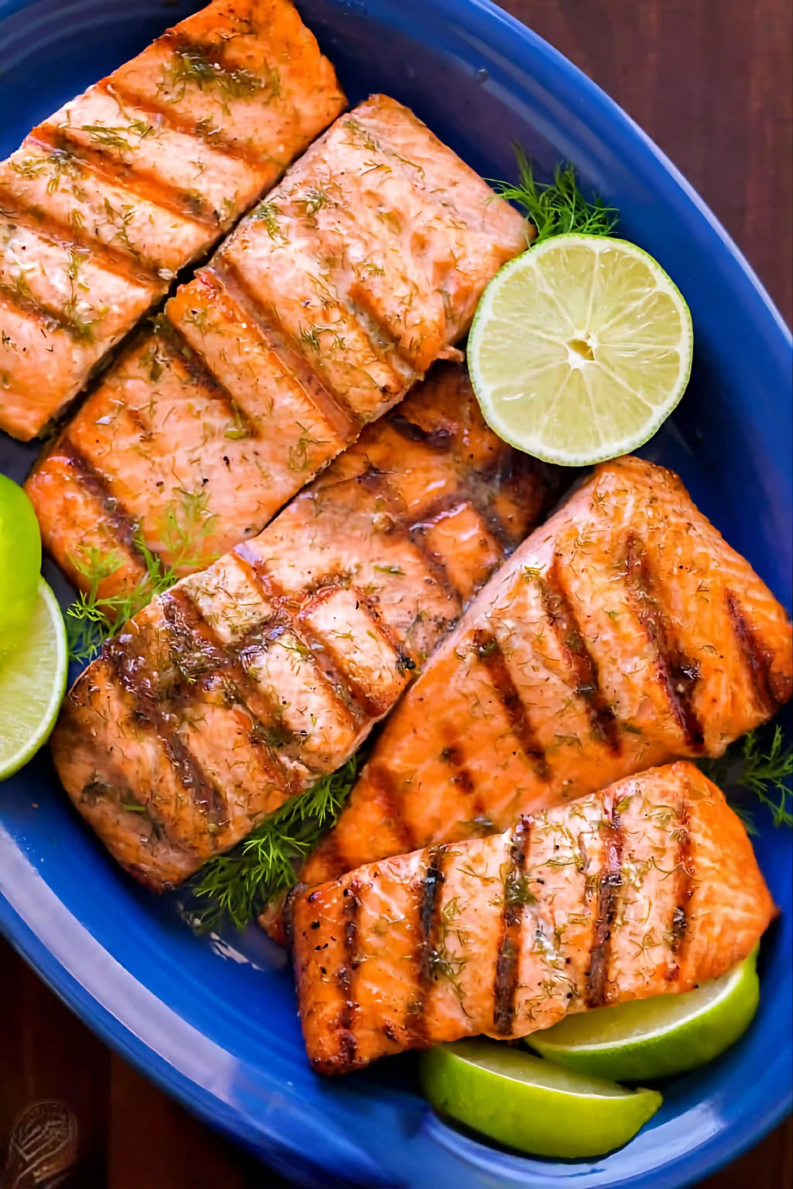 Grilled Salmon with Garlic Lime Butter